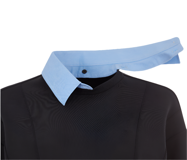 LIGHT BLUE COLLARS ( detachable collars that button onto our sweatshirts and t-shirts)