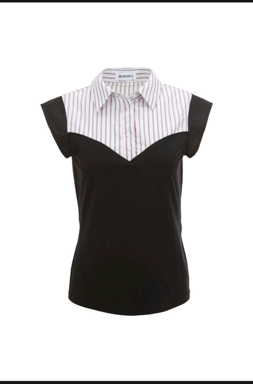 MYUNISHELL Non Iron Burgundy & Blue Stripe